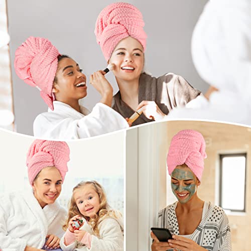 Large Microfiber Hair Towel, Highly Absorbant Hair Towel Wrap For Women Wet Hair, Ultra-Soft Hair Drying Towel Fast Drying With Elastic Strap For Curly, Long & Thick Hair #TOP4