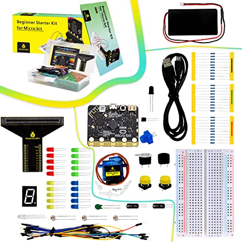 KEYESTUDIO Microbit - Kit básico de inicio para BBC Micro:bit V2, accesorios STEM Kit de codificación para niños principiantes (Micro: bit V2 incluido)