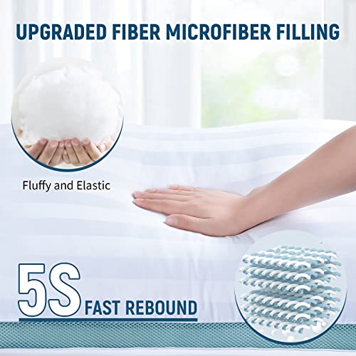 Cozary Hotel Collection Bed Pillows For Sleeping 2 Pack Queen Size, Super Soft Hypoallergenic Gusseted Pillows For Side And Back Sleepers, Down Alternative Cooling Pillow, 20" X 30" #TOP1