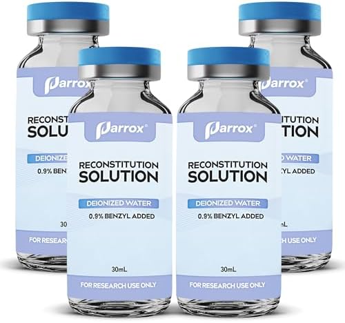 Reconstitution Solution 4-Pack, 30mL in Premium Glass Vials with Flip-Off Caps, Triple Sealed