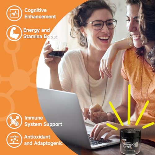 Chaism Instant Mushroom Coffee - 100% Arabica Bean with Lion's Mane, Cordyceps Militaris, Chaga, Reishi Extract, Energy Focus Clarity Immune System Boost (2.11oz) - Image 6
