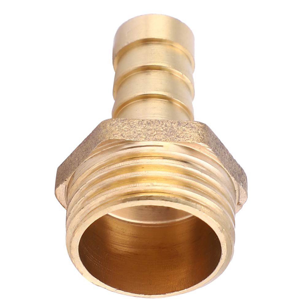5pcs Brass Hose Barb Fitting Connector, 10mm Hose Barb Tail Male Bsp Connector Brass Fitting Adapter Coupler, Tap Adapter for Hose Pipe(PC10-04（1/2）)