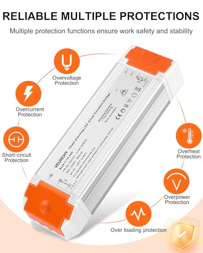 Image of 60W 12V Dimmable LED Driver, Triac Transformer 60 watt AC 120V to DC 12V Compatible with Lutron Dimmer Switches, 12 Volt Led Dimmer Power Supply for Cabinet Strip Light Model Vec2 (Simplified Pack)