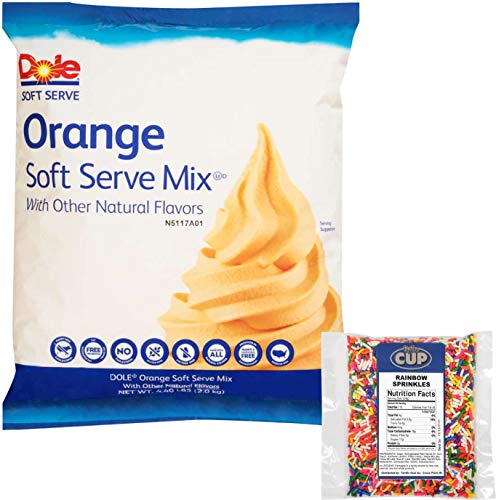 Dole Orange Lactose-Free Soft Serve Mix 4.4 Pound Bulk Bag with By The