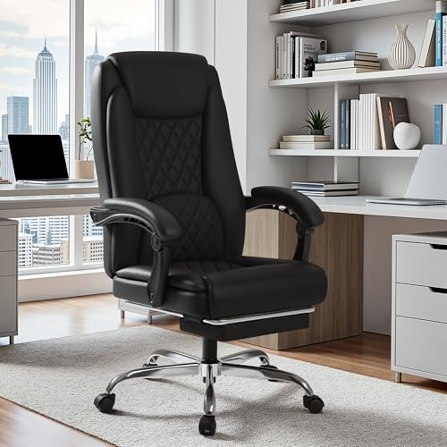 Image of Homall Executive Home Office Chair with Lumbar Support,400lbs Adjustable Ergonomic High Back Office Chair Reclining Managerial Chair for Home Office (Black)