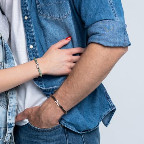COAI His and Hers Bracelets, Stone Beaded Infinity Bracelets for Couples3