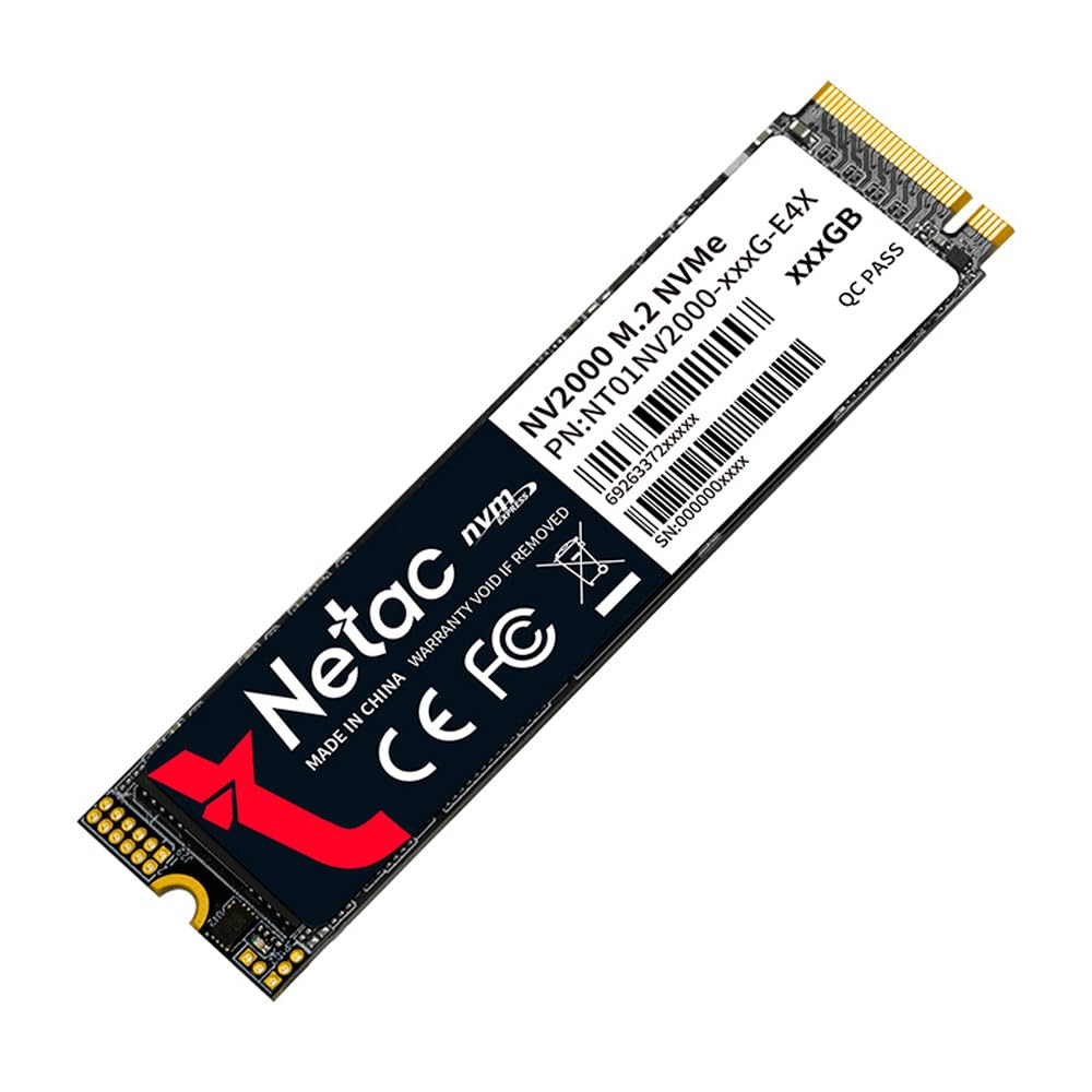 Netac 256GB PCIe Gen3 x4 M.2 2280 NVMe 1.3 3D NAND Internal SSD Up to 2500MB/s Read,1000MB/s Write-NV2000