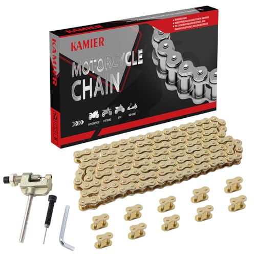 KAMIER #35 Drive Chain 140 Links Gold with Chain Breaker Tool for 79cc 97cc 100cc 2.8hp Coleman CT100U CC100X RB100 Mega Monster Moto MMB80 MMB105 Baja Doodle Bug DB30 Motovox Mini Bike Go Kart Parts