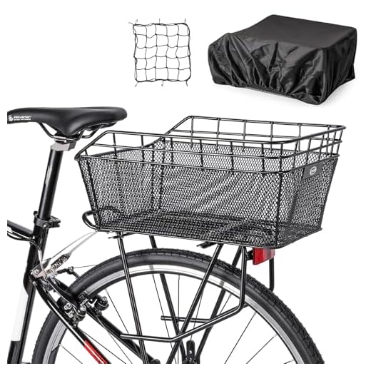 Large Rear Bicycle Basket with Cargo Net