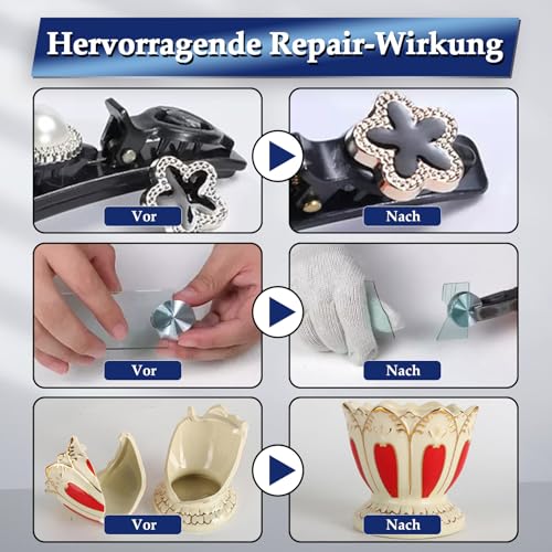 60g Sekundenkleber Extra Stark, Wasserfest Superkleber mit Antiverstopfungskappe, Alleskleber für Plastik, Kunststoff, Glas, Holz, Metall uvm.