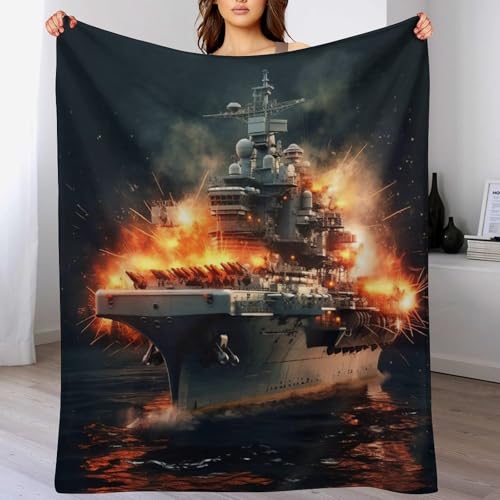 Manta de franela de buque de guerra de 130x180 cm para sofa y cama 2