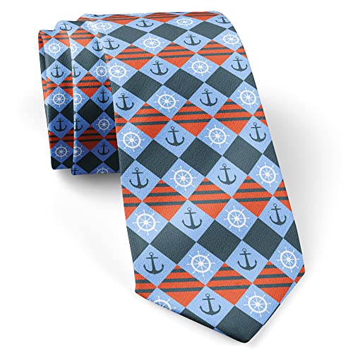 Cravate motif bateau ancre de navigation Cravates pour homme Classique Cravates élégantes Cravate Homme Tendance Pour Accessoires Vêtements Business Bureau