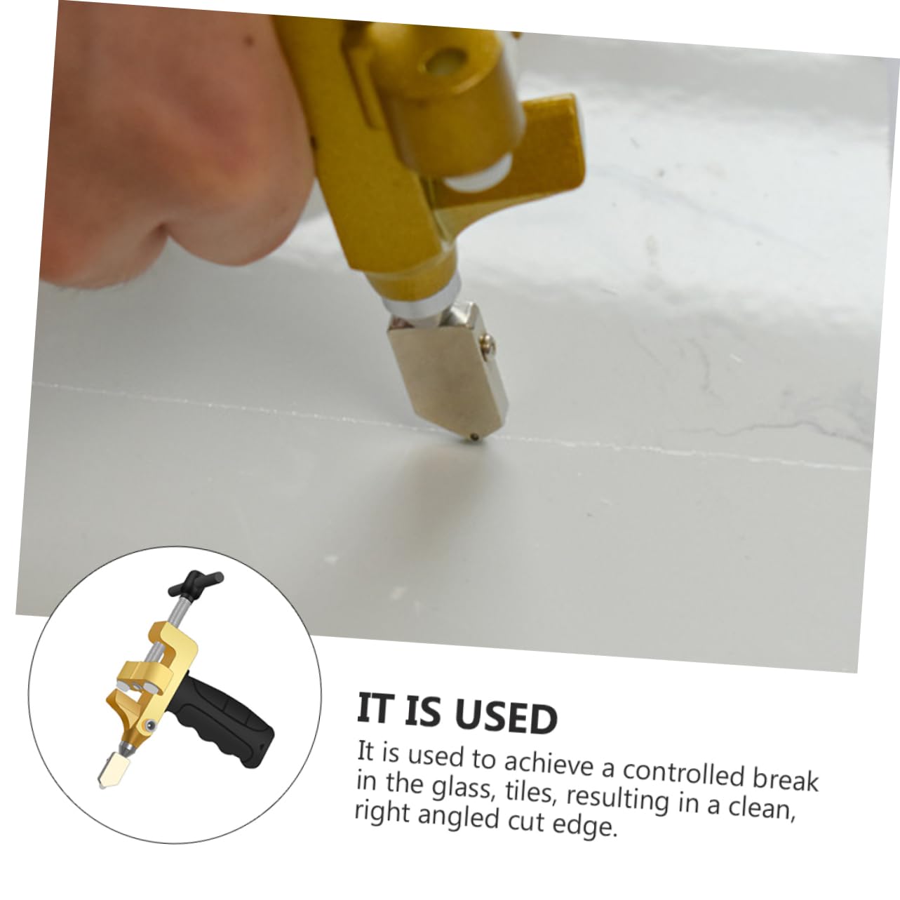 OUNONA 1 Set Tile Cutter Mirror Tile Manual Scribing Roller Tile Cutting Tool Tiles Cutting Machine Practical Delimitation Roller Manual Tile Divider Mirror Cutting Kit Black Alloy