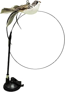 gato penas - Brinquedos interativos penas gato com base ventosa | Com sino fio aço varinha gato brinquedo engraçado gatinho brinquedos vara pesca gato