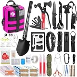 Gift for Father's Day Men Dad Husband,142 Pcs Survival Kit and First Aid Kit, Professional Emergency Kits Survival Gear and Equipment with Molle Pouch, for Men Women Camping Outdoor Adventures