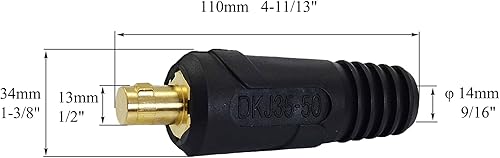 Miniatura 3 de RIVERWELD Conector-enchufe DKJ35-50 del panel del cable de soldadura TIG 315Amp Dinse Quick Fitting