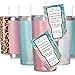Handmade Tumbler Cleaning and Care Instruction Card | 50 Pack | For Vinyl, Glitter, Decals, Crafters, Epoxy, Resin | Pink and Turquoise Marbled Design