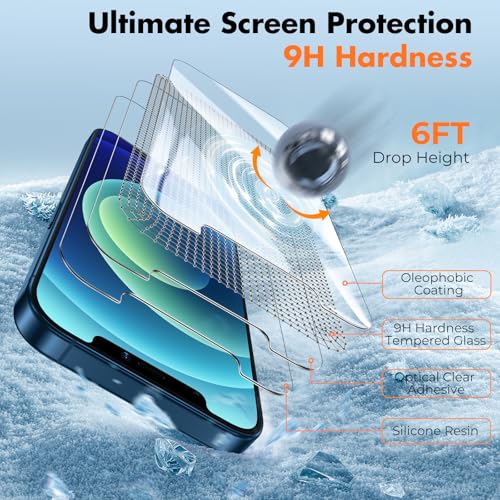 Image of UNBREAKcable 3-Pack Screen Protector for iPhone 12 / iPhone 12 Pro, Double Shatterproof Tempered Glass [Easy Installation] [9H Hardness] [99.99% HD Clear] [Case Friendly] for iPhone 6.1 inch