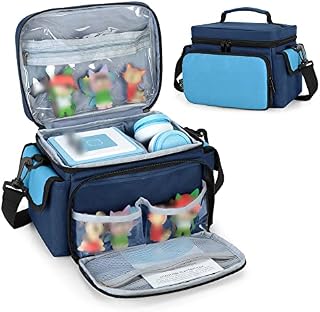 LoDrid Case Compatible with Toniebox, Portable Bag for Audio Player Starter Set with Handle and Shoulder Strap for Kids, Accessories Organizer, Blue, Bag Only ( (Patented Design))