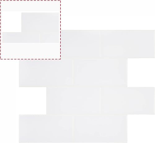 Miniatura 2 de Avant Decor Azulejos de metro medianos de gel 3D  Azulejos de salpicaduras para cocina y baño  PVC grueso  5 x 5 pulgadas  Azulejo cortado de muestra