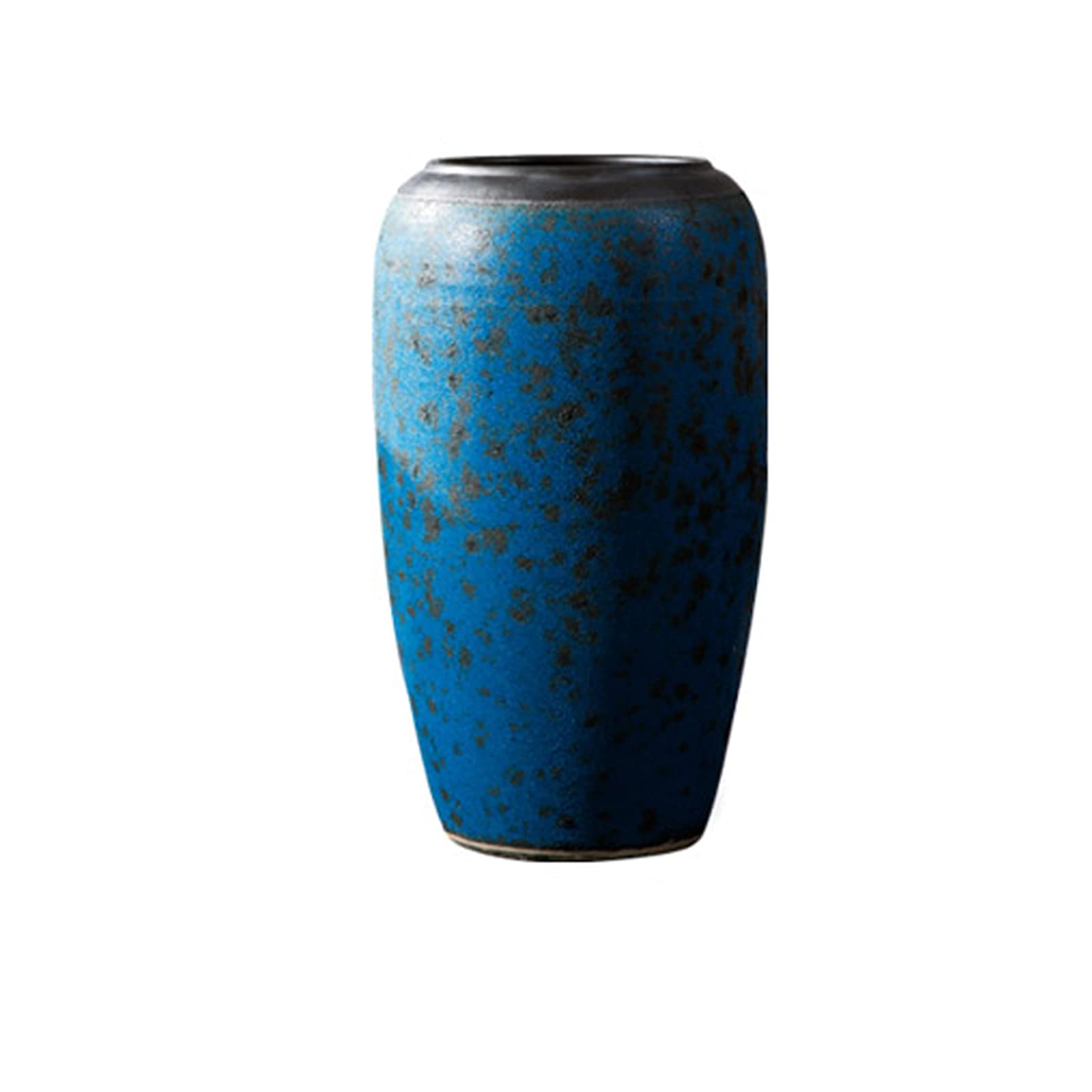 asdchZen Large Ceramic Vase, Porch Corridor Blue Decorative Vase Hotel Villa Floor-Standing Vase,30 * 50CM