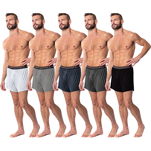AMERICAN HEAVEN Boxers for Men | 5 Pack Cotton Rayon Stretch Cool Comfortable Breathable Boxer Short Underwear3