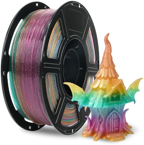 Flashforge PLA Crystal 3D Printer Filament 1.75mm, 3D Printing Material, Spool-Dimensional Accuracy +/- 0.02mm Fit Most FDM/FFF Printer (Rainbow Candy, 1kg) 