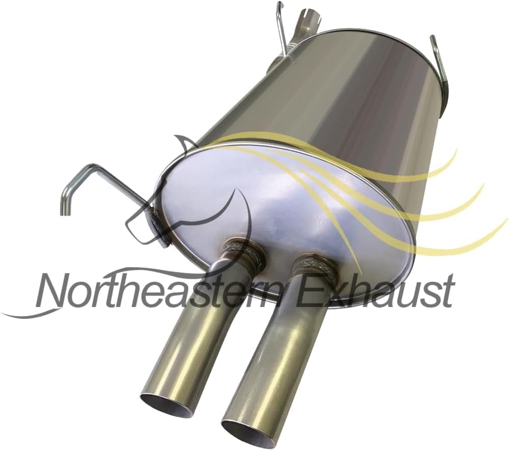 Exhaust Center & Rear Muffler Kit Compatible for 2003-2004 Honda Pilot 3.5L | Stainless Steel | Northeastern Exhaust | Free Gaskets and Clamps Included | Direct-Fit Replacement