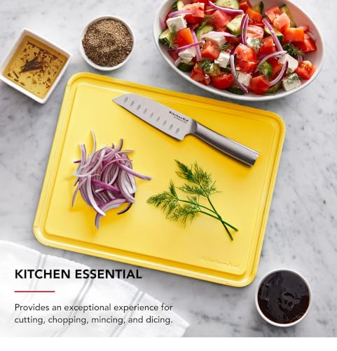 KitchenAid Classic Plastic Cutting Board with Perimeter Trench and Non Slip Edges, Dishwasher Safe, 11 inch x 14 inch, Butter - image 3