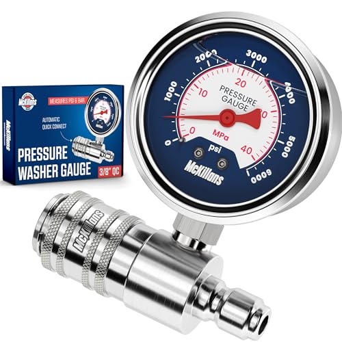 McKillans® High Pressure Washer Gauge - Push-to-Connect 3/8