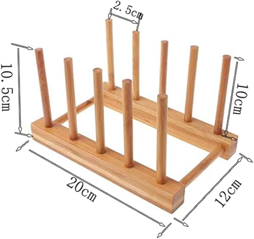 Miniatura 8 de YWSHF 2 piezas de estante de bambú para secar platos, tabla de drenaje, soporte de almacenamiento, organizador de gabinete de cocina para
