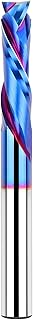 Spiral Router Bits Up Down Compression Bit 1/4 inch Cutting Diameter with Nano Blue Coated, 1/4 inch Shank Solid Carbide CNC End Mill for Wood Carving Engraver Milling Cutters