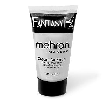 Mehron Makeup Fantasy FX Cream Makeup | Water Based | Halloween | Silver Face & Body Paint For Adults 1 fl oz 30ml Silver