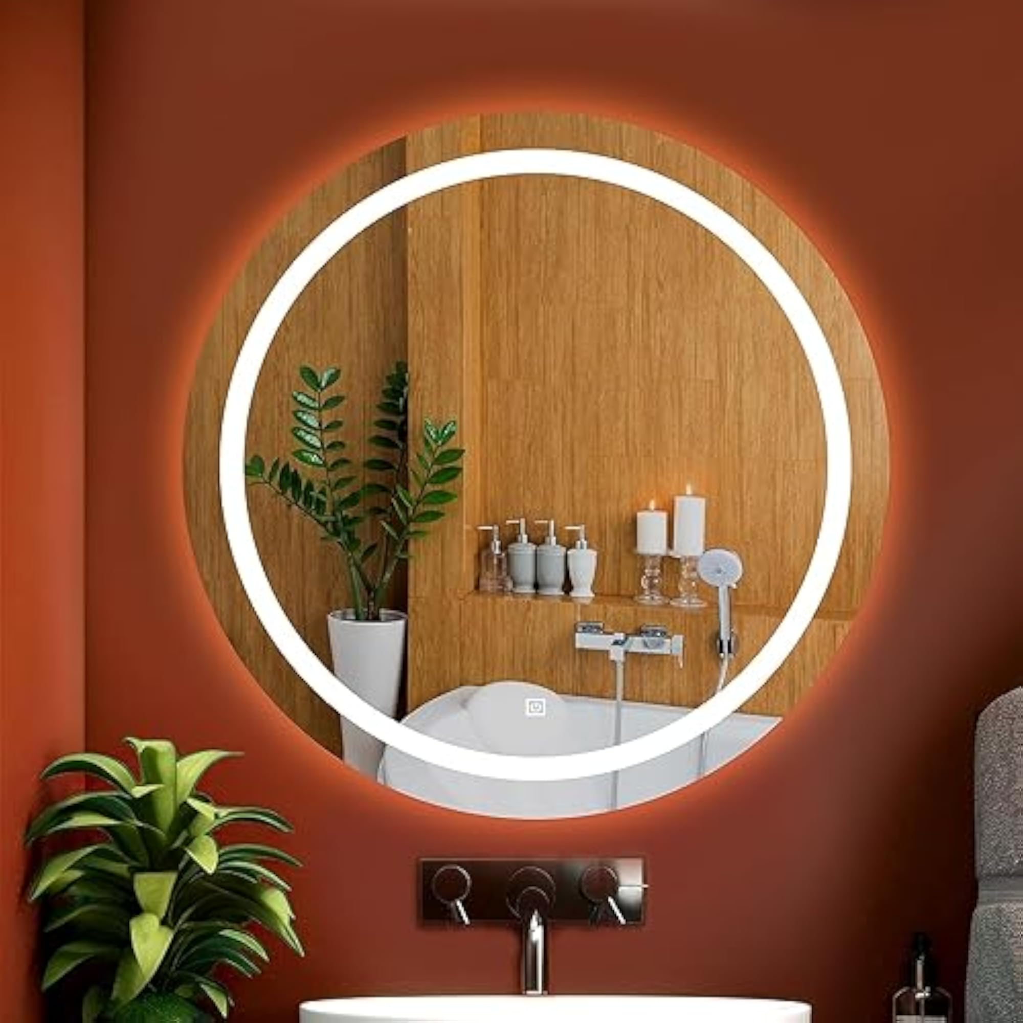 Round Mirror Three-Lighting LED Mirror