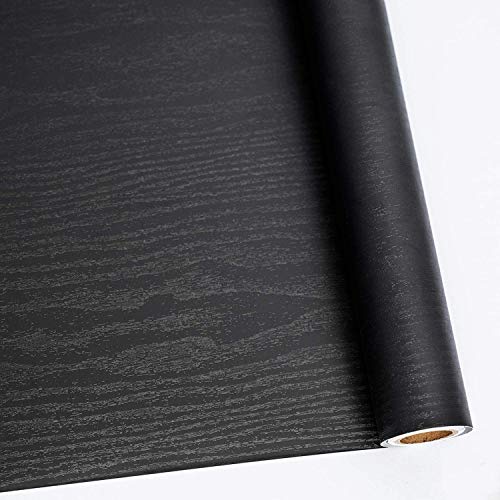 Abyssaly Black Wood Contact Paper Wallpaper