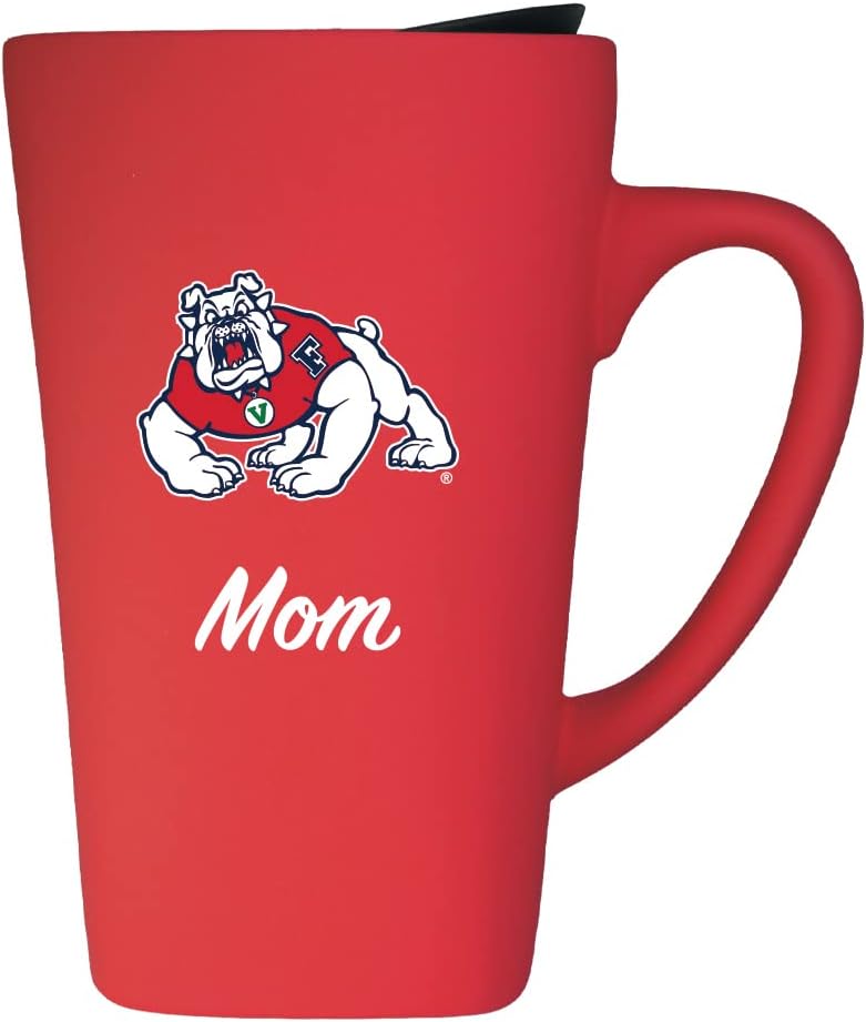 Fresno State Alumni 16oz Soft Touch Ceramic Travel Mug with Lid - Red