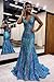 Bolodoo Sparkly Mermaid Prom Dresses for Women Sequin Open Back Long Formal Dress Evening Party Gown with Train Mint Green Size 6