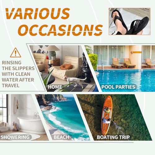 Image of Men's Flip Flops Sandal Casual Comfortable Outdoor Thong Sandals for Men Summer Beach Slides Lightweight Non-Slip Shoes with Soft Cushion Arch Support