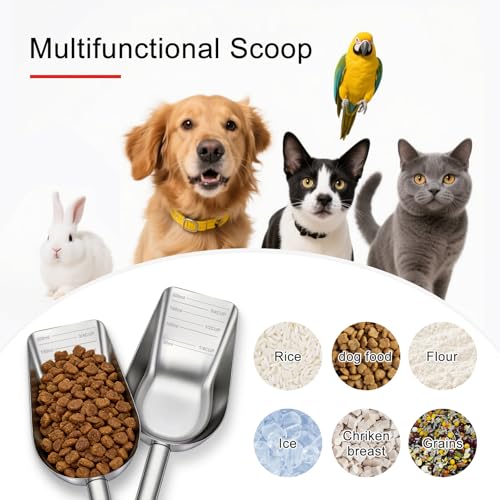 Cuchara medidora para comida de perro acero inoxidable 1 taza miniatura 3