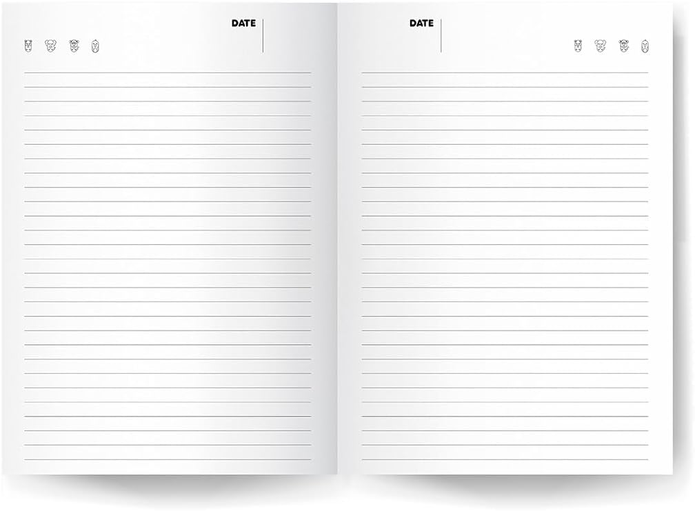 Retronote Cute Animals 4'lü Defter Seti, Panda, Köpek, Civciv, Fil, Düz Çizgili, 64 Sayfa, 14x21cm