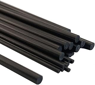 Carbon Fiber Round Rod, Dia 1MM 2MM 3MM 4MM 5MM 6MM 0.5M High Strength Light Weight DIY Composite Accessory For RC Airplane (Color : 20Pcs 1.0x500mm)
