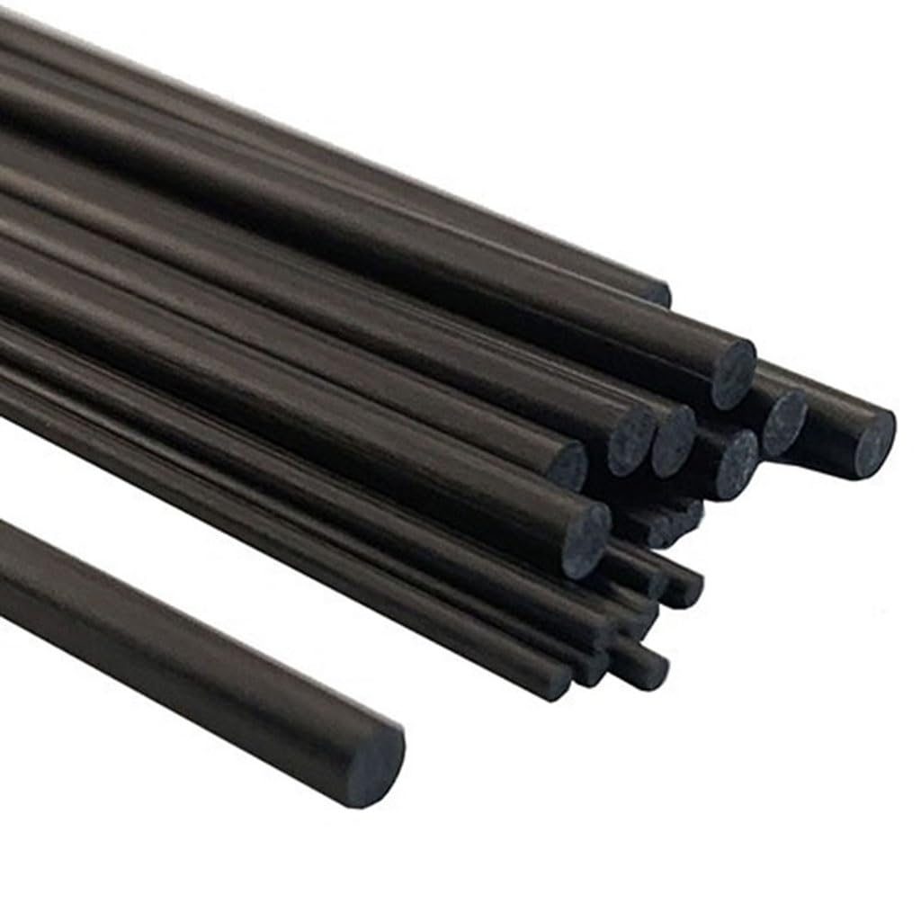 Carbon Fiber Round Rod, Dia 1MM 2MM 3MM 4MM 5MM 6MM 0.5M High Strength Light Weight DIY Composite Accessory For RC Airplane (Color : 20Pcs 2.0x500mm)