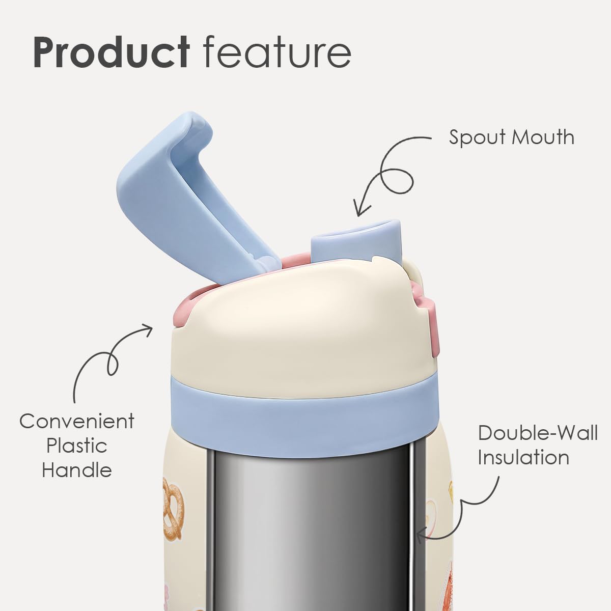 Picnic Stainless Steel Water Bottle, Vacuum Insulated, Push-Button Lid, 32 oz, Gifts for Women Girls Friends Teens Birthday Christmas - Image 2