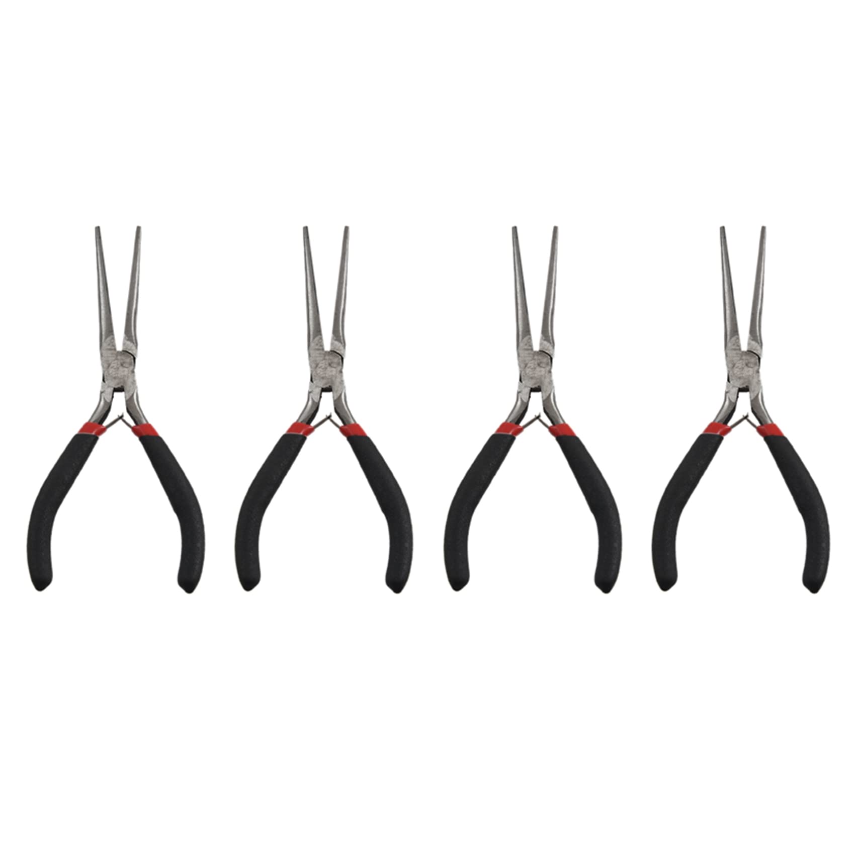Hndhbfgrt Black 4X Flat Gift Long Nose Tapered Pliers Beading Jewelry Tool 15Cm