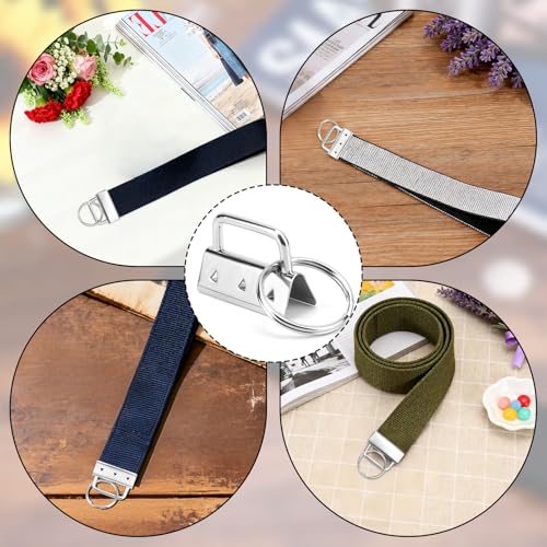 25 Teiliges Schlüsselanhänger Hardware Set, Langlebige Hardware aus Zinklegierung Silberfarben mit Spaltringen für DIY Schlüsselanhänger Lanyard
