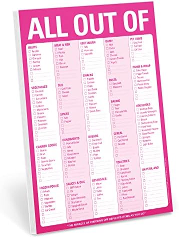 Knock Knock All Out Of Pad Grocery List Note Pad, 6 x 9-inches (Pink)