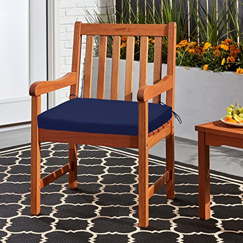 Cozyide Outdoor Chair Cushions, Waterproof Patio Seat Cushions With Adjustable Straps, Square Corner Patio Chair Cushions For Garden, Navy, 18.5X16X3 Inch (Pack Of 4) #TOP6