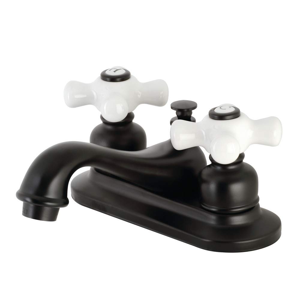 Mélangeur lavabo noir mat Kingston Brass KB600PX pour rénover une salle de bain rétro