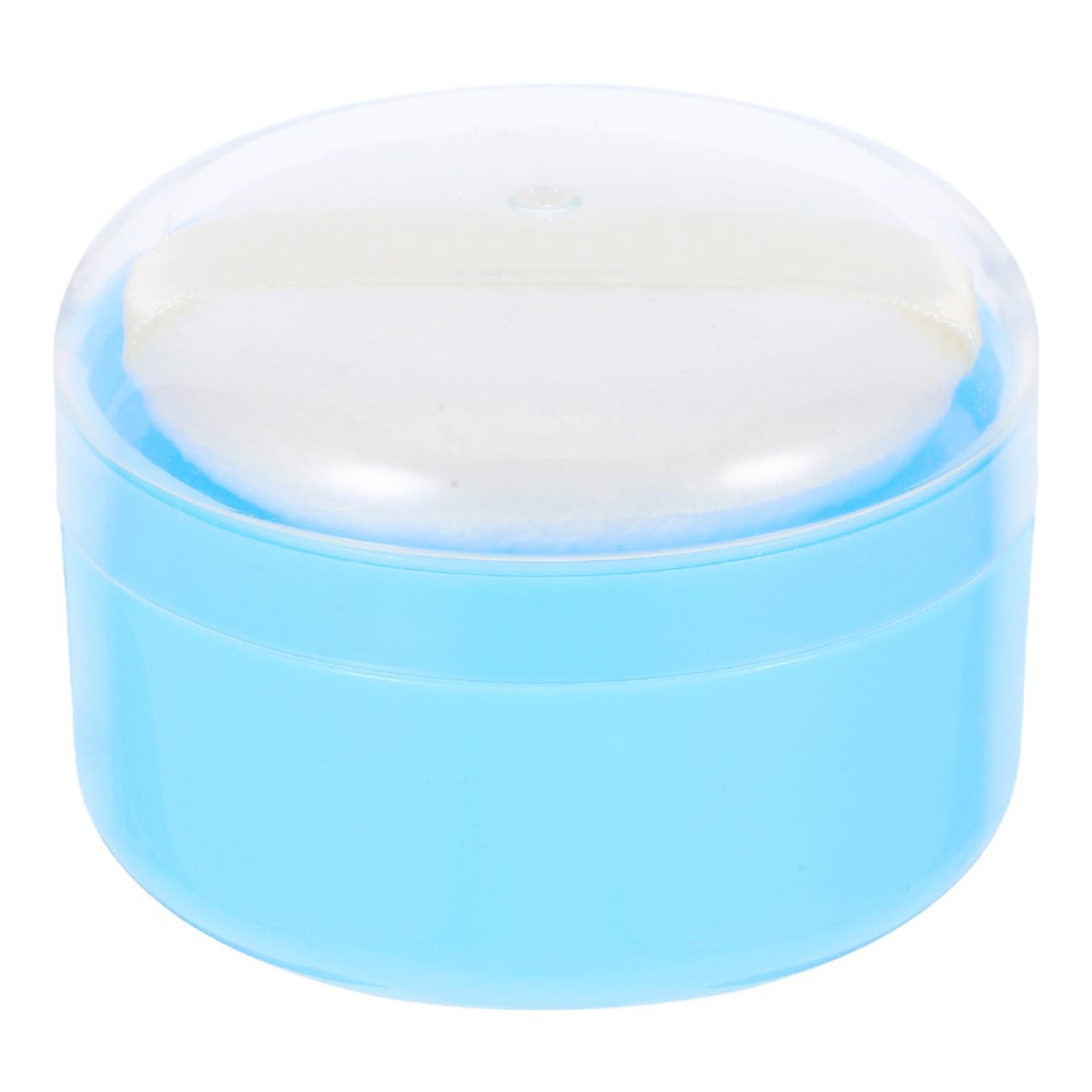 Contenitore Porta Talco con Puff, Box Portatile Blu | Uso Domestico Quotidiano, Plastica e Cotone Tessile, Design Semplice e Pratico con Operazione a Mano