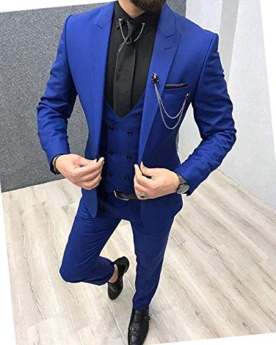 Mens Suit 3 Pieces Fashion Formal Wedding Tuxedos Jackets Groom Waistcoat Blazer2